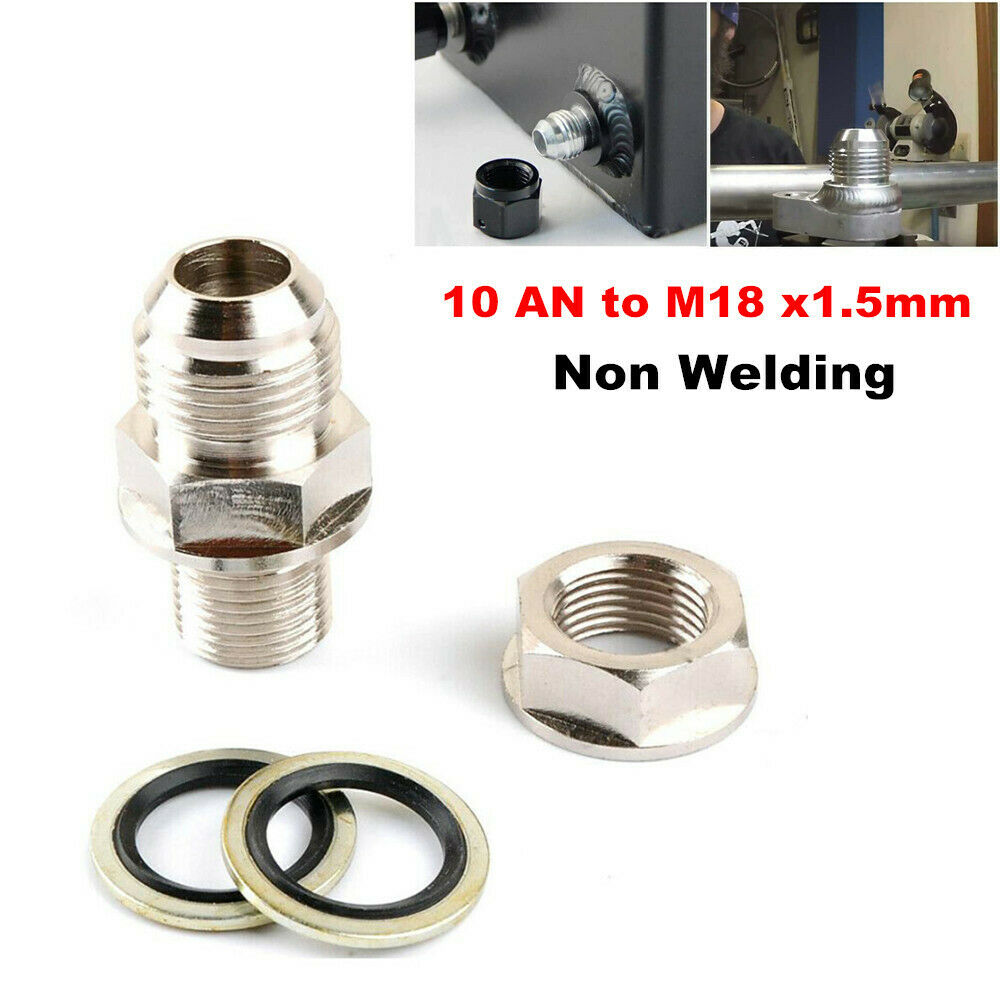 10 AN to M18 x1.5mm Turbo Oil Pan Adaptor Bung Return Drain Plug Non Welding 1PC