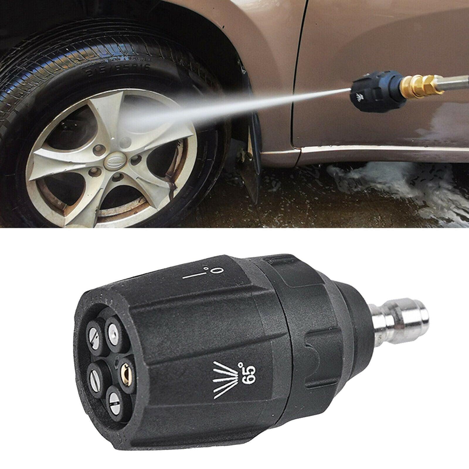 Quick-Connect Spray Nozzle for Car Garden up to 3600 PSI Multiple Degrees [