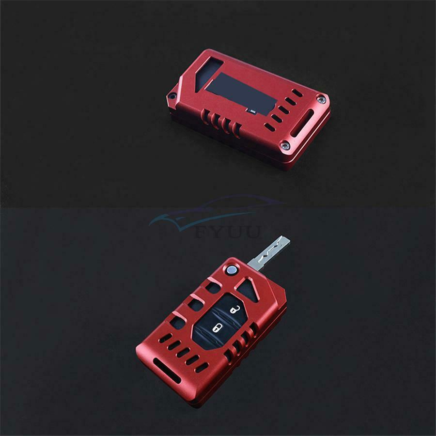 Aluminum Alloy Red Key Fob Cover Case For 2018-21 Jeep Wrangler JL&Gladiator JT