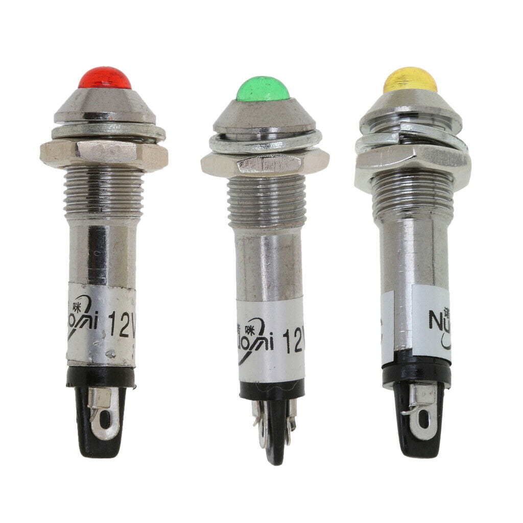 10pcs 8mm 24V Red LED Metal Indicator Pilot Light XD8-2