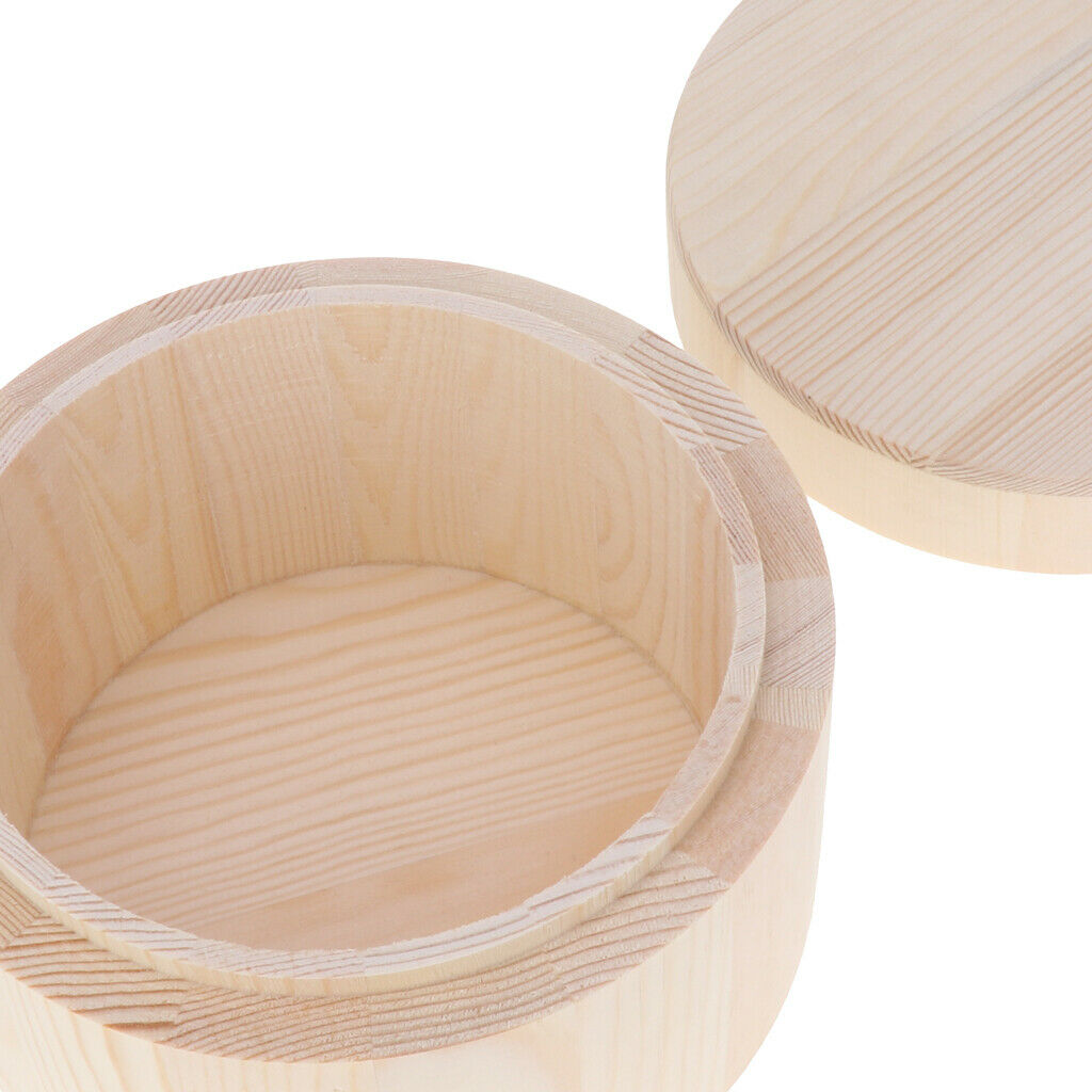 Wooden Storage Box Round Organizer Soap Gadgets Jewelry Case Container B
