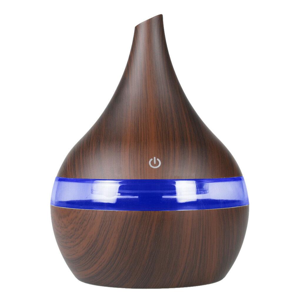 300ml Mist Humidifier Aromatherapy Diffuer with LED Light Top Fill Brown