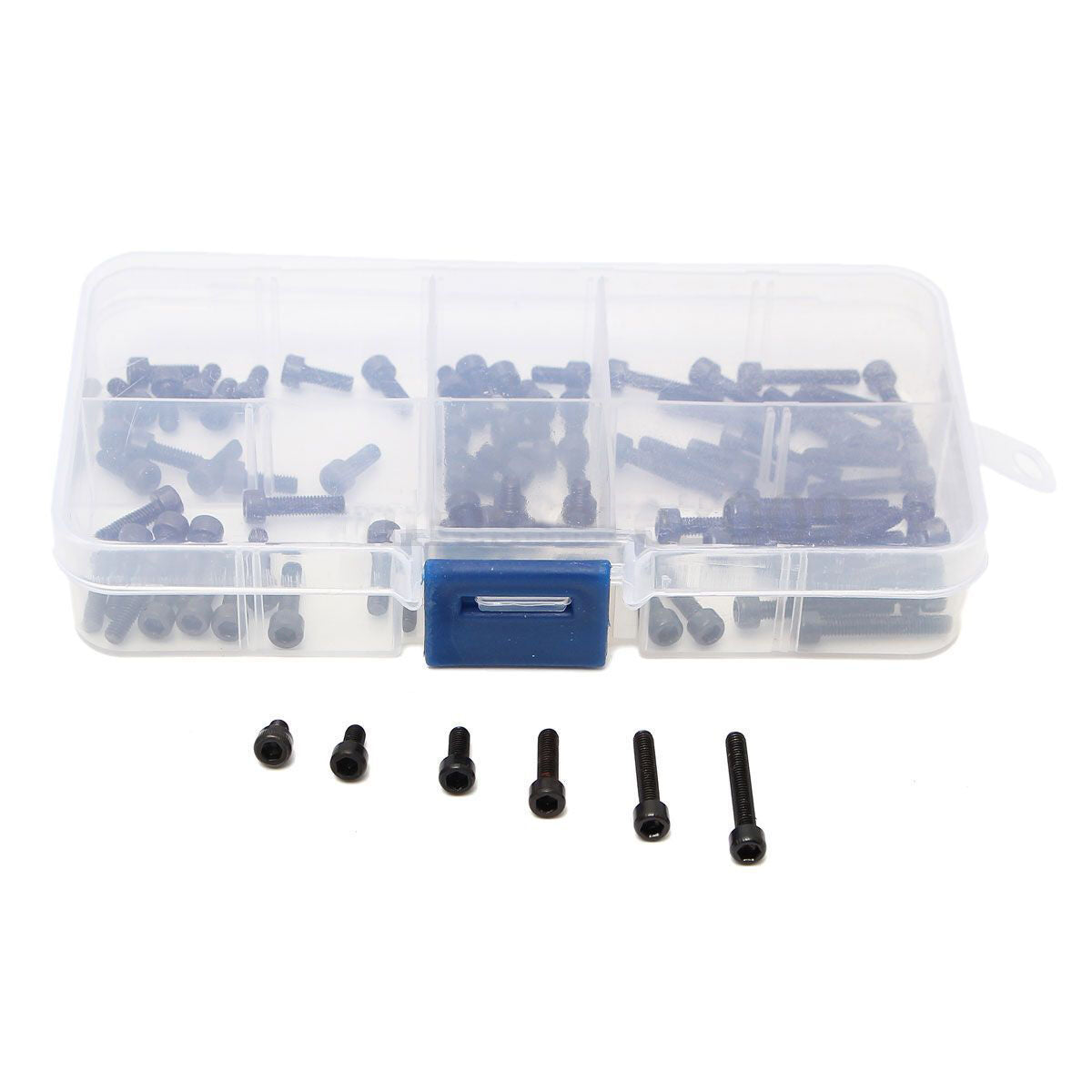 90pcs Black Steel Metric Thread M3 6-20mm Hexagon Hex Socket Cap Head Screw Bolt