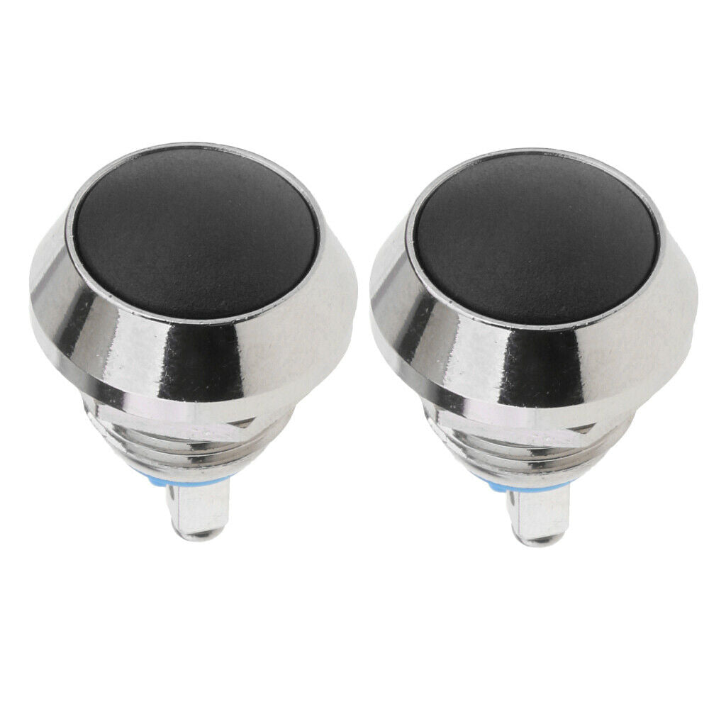 Push Button Waterproof Switch Car Auto Engine PC Power Start Black,Pack of 2