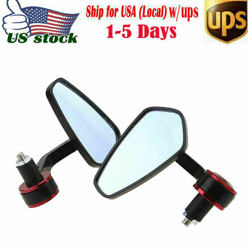 Rear View Side Mirror Handle Bar End Universal Motorcycle Scooter Sport Bike