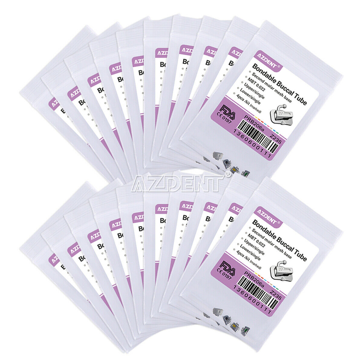 200X Dental Orthodontic 2nd Molar Buccal Tube MBT.022 Bondable Non-Convertible