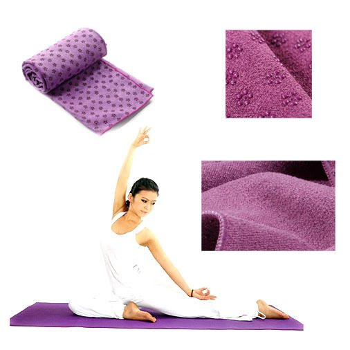 Yoga Towel Non-slip drape Soft Slip Resistant Eco-Friendly Yoga Mat Deep Purple