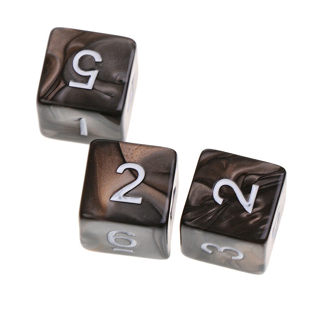 10X D6 Polyhedral Dice for  Games Durable Gray Coffee