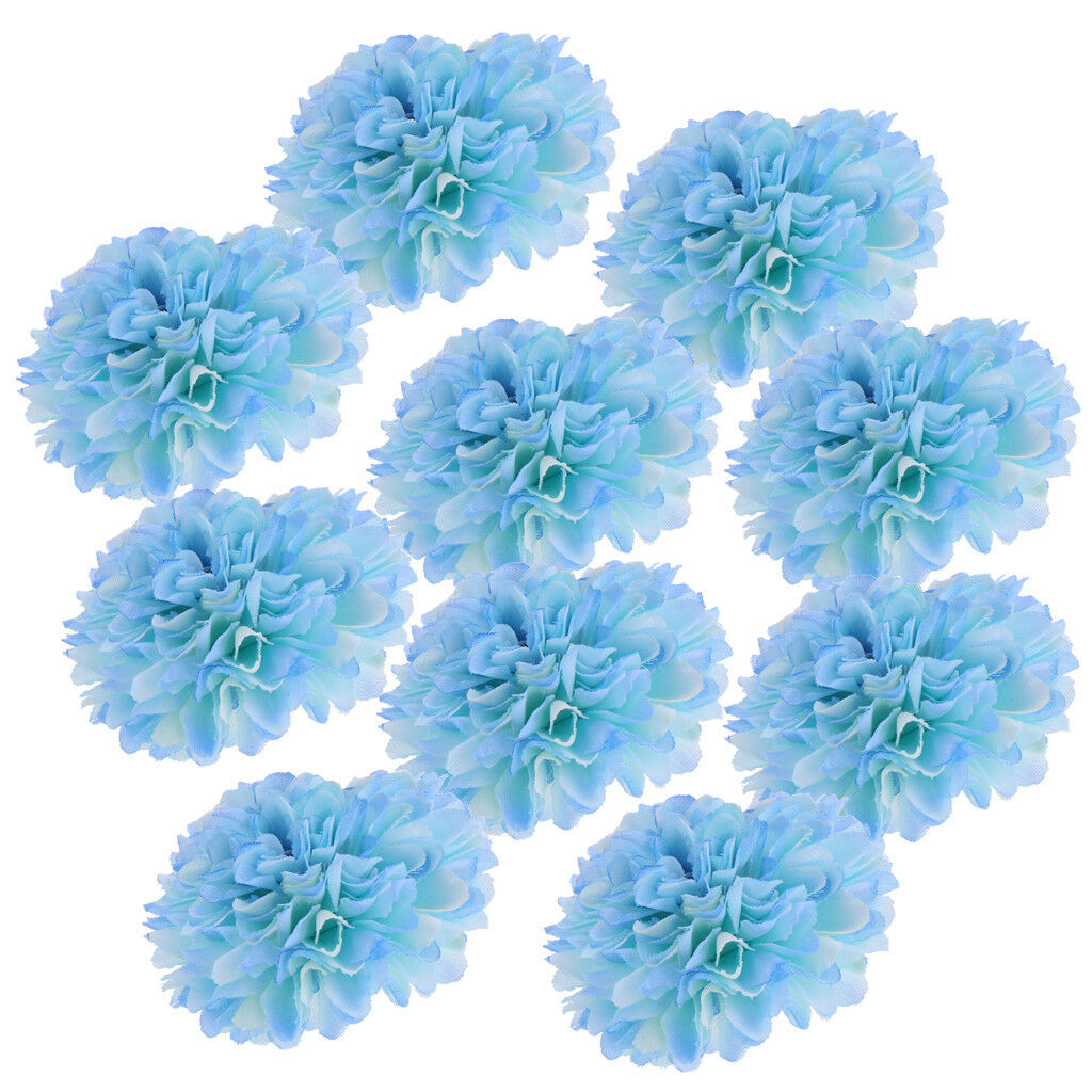 10pcs Silk Chrysanthemum Heads Artificial Flower Wedding Bouquet Light Blue