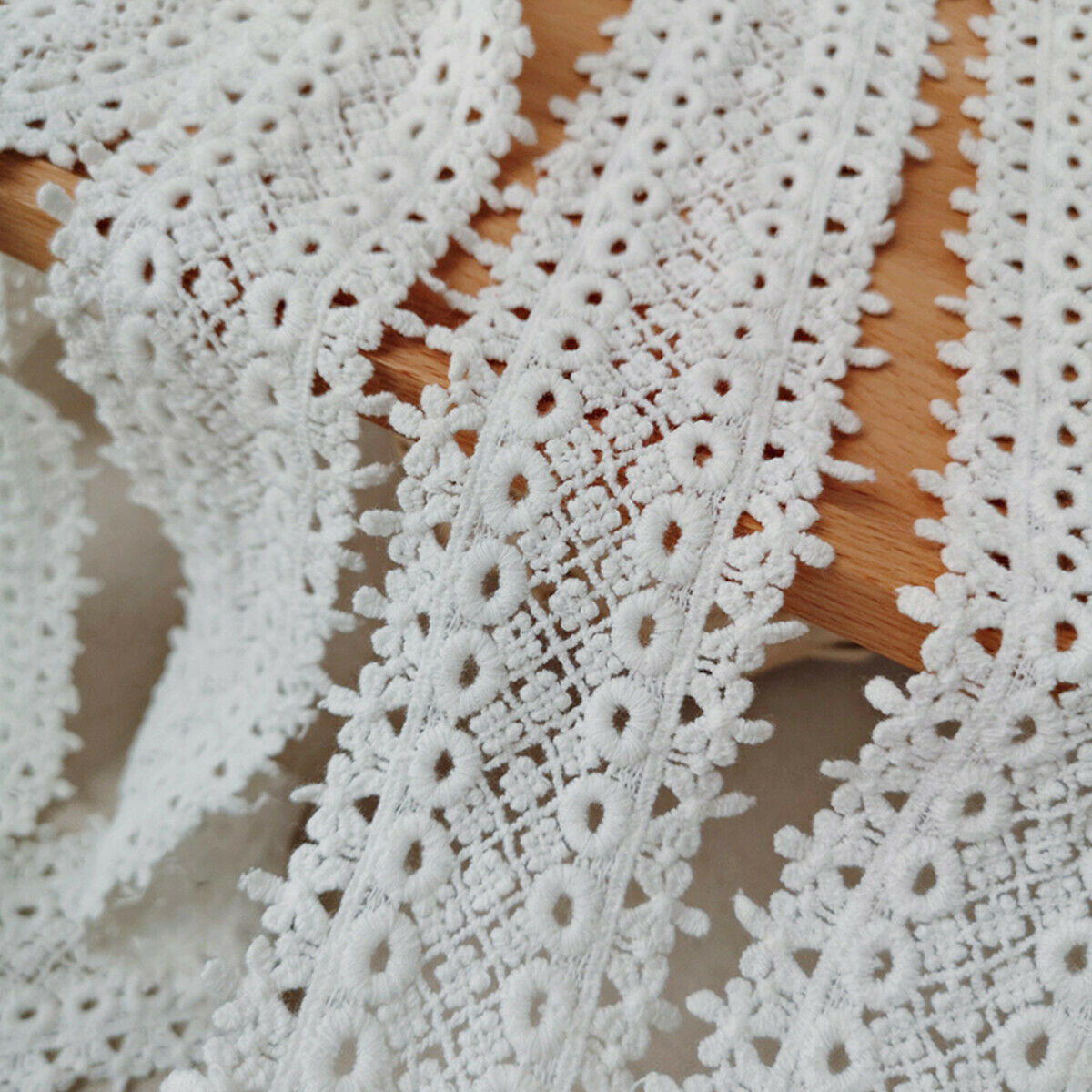 100cm Floral White Lace Bridal Wedding Trim Ribbon Cotton Crochet Accesories