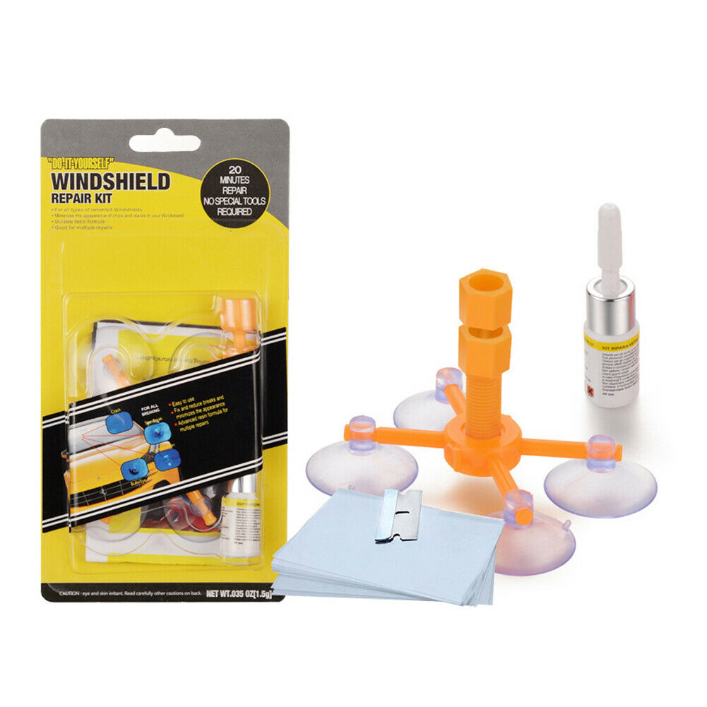 Windshield Repair Kit Quick Fix Car Cracked Glass Windscreen Repair Orange Pack