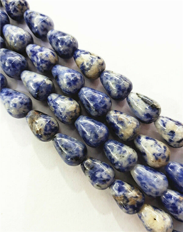 1 Strand 14x10mm Natural Blue Sodalite Teardrop Spacer Loose Beads 15.5" HH7873