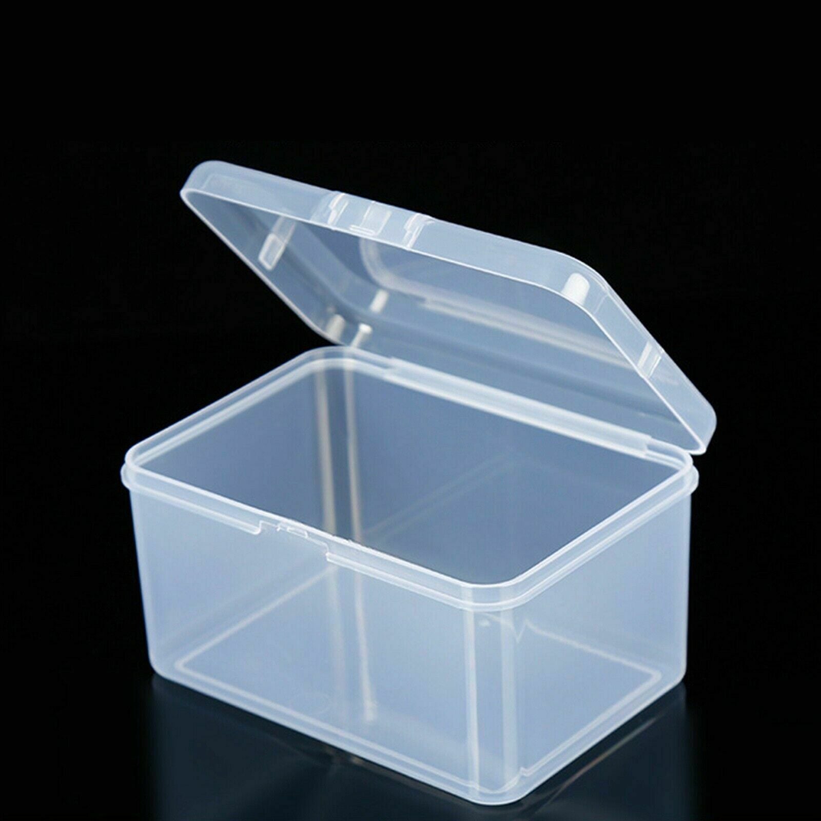Transparent Small Plastic Jewelry Storage Box Case Organizer Container Card Chip