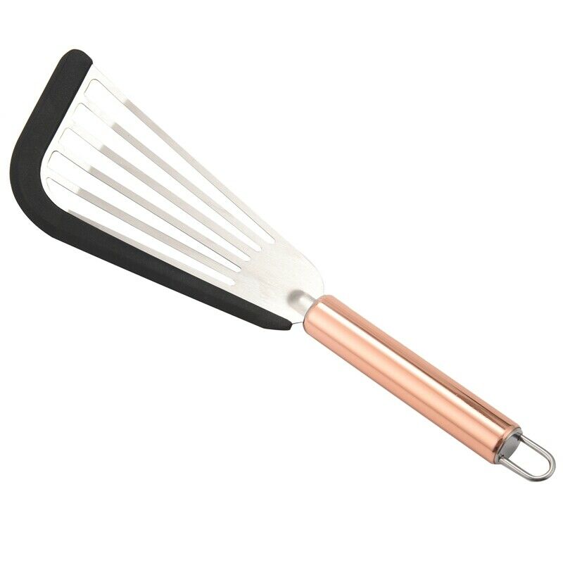 Ultra Flexible Stainless Steel Spatula With Silicone Top Soft Edge Slotted SpaC1