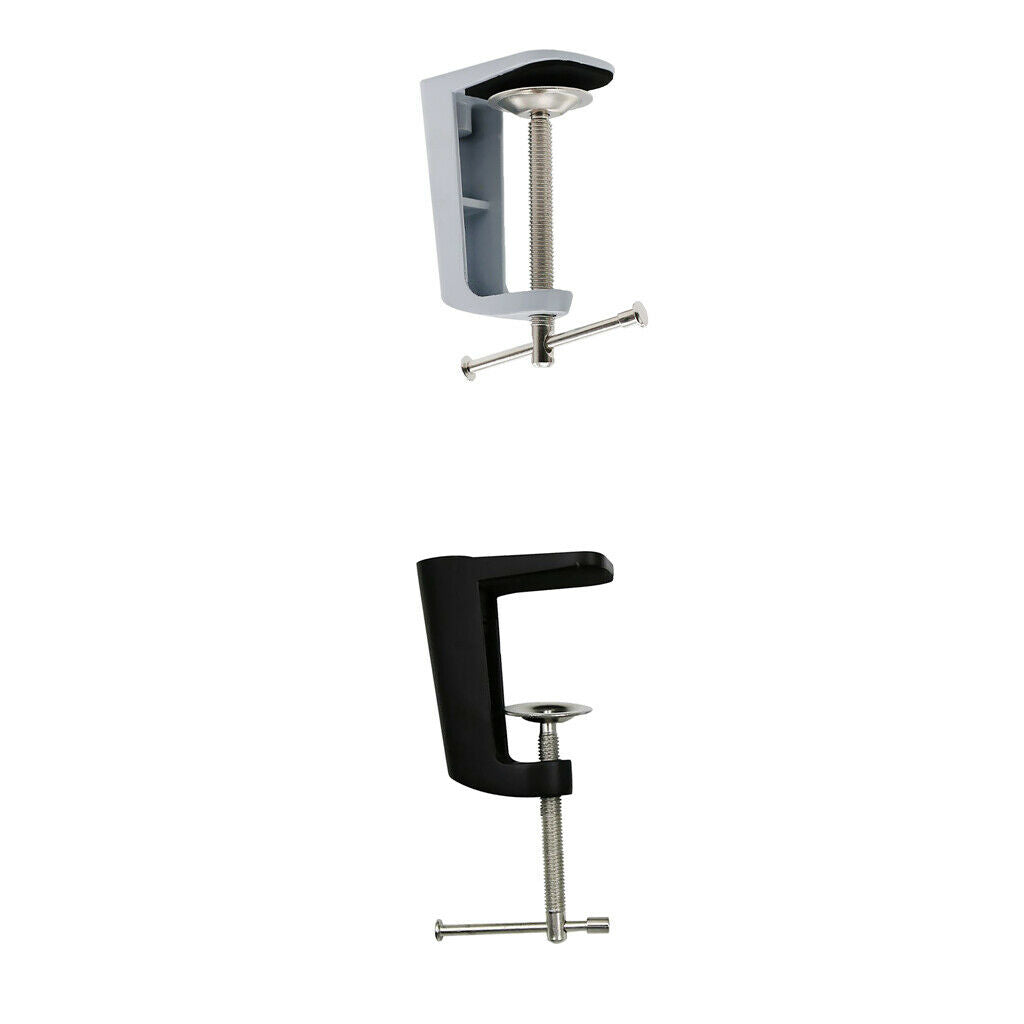 Metal Adjustable Arm Desk Clamp Table Lamp Clip Holder Stand White