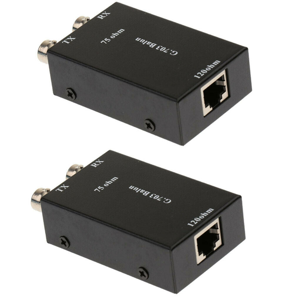 2Pcs BNC Coax to  Ethernet Converter Adapter Video Baluns for  Cams