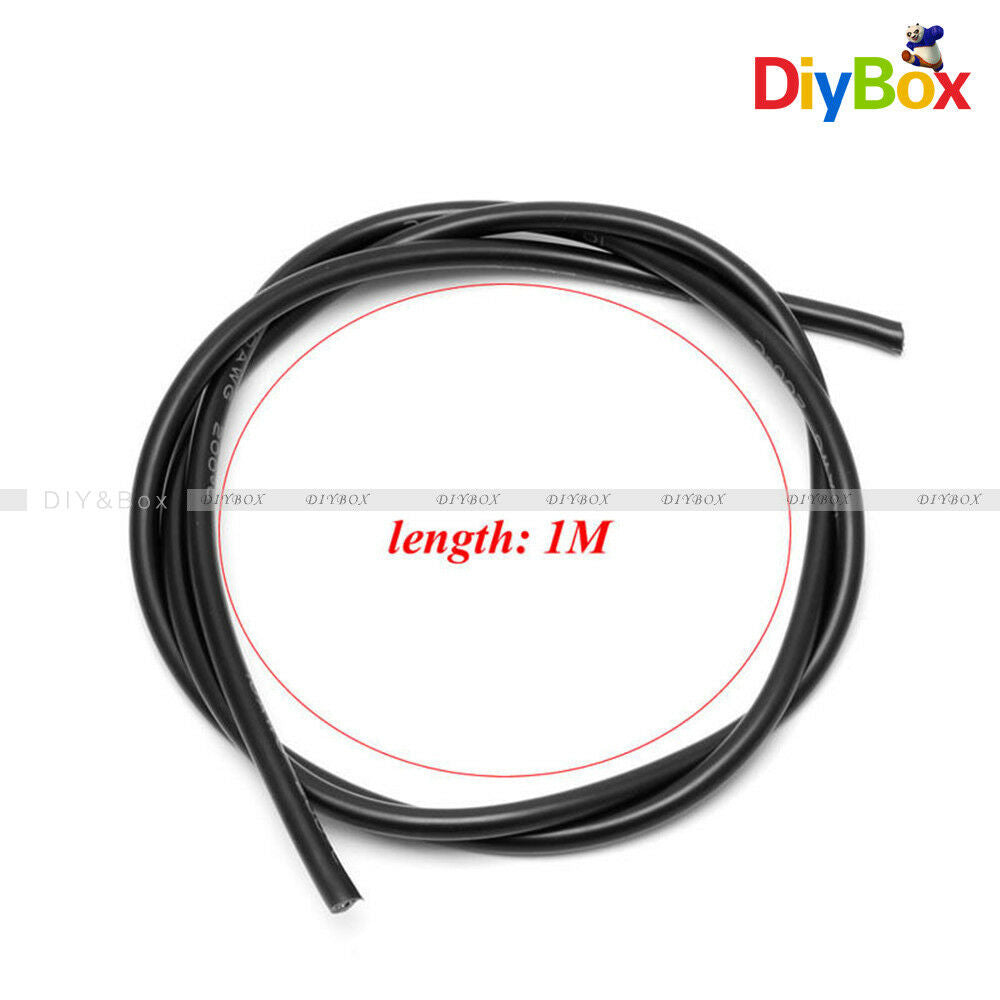 Black Red 10 AWG Gauge Wire Silicone Flexible Copper Stranded Cables For RC