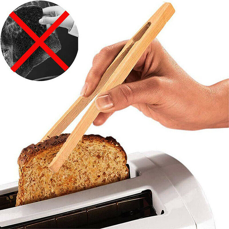 4pcs/set Food Pliers Kitchen Tongs Tea Bread Barbecue Supplies Bamboo Steak Clip