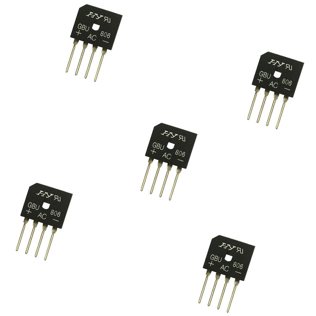 5 pieces Silicon Copper Bridge  Full Wave Single Phase 6 Amps 600V