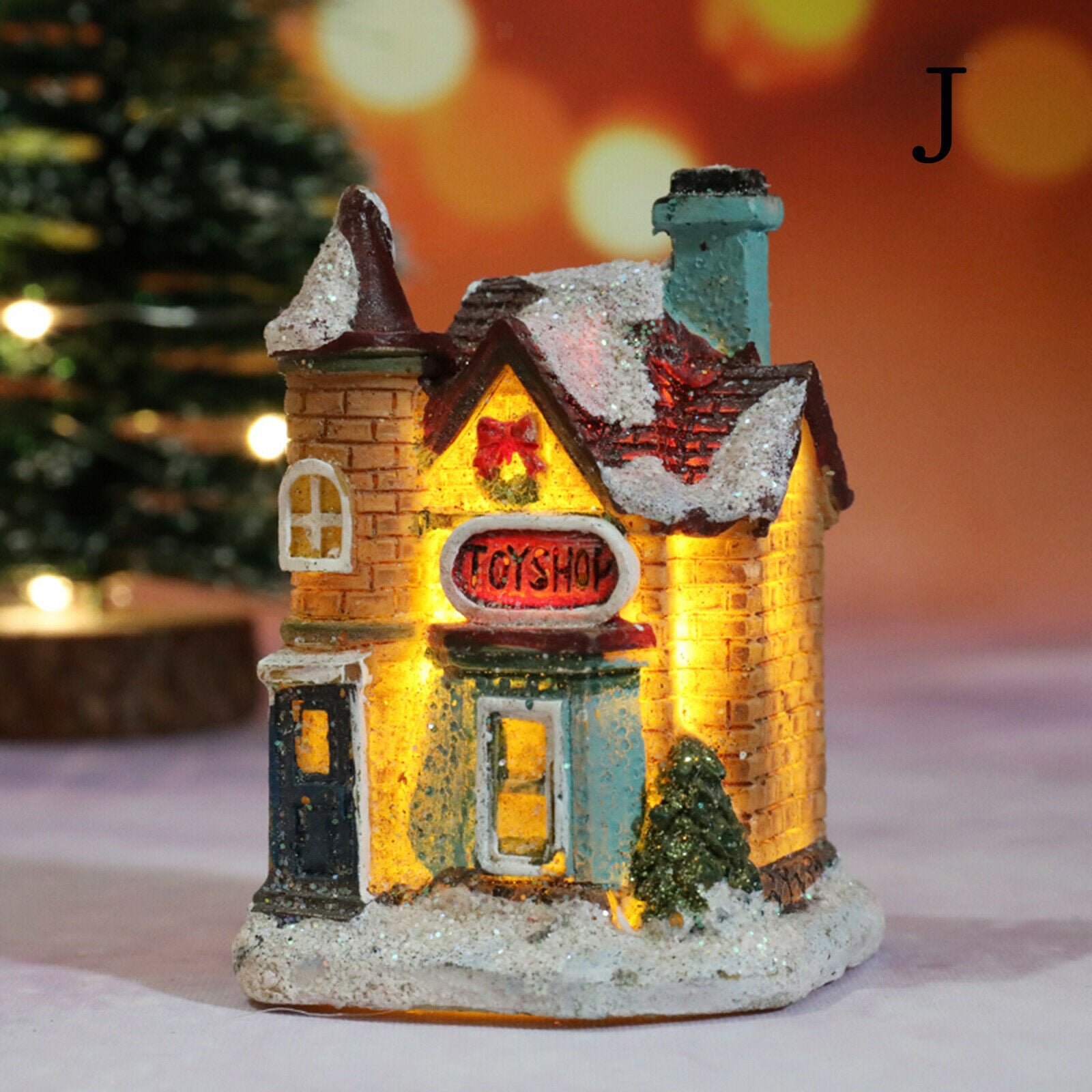 6/Set Hand-Painted Tabletop Christmas Village Countryside Town Farhouse