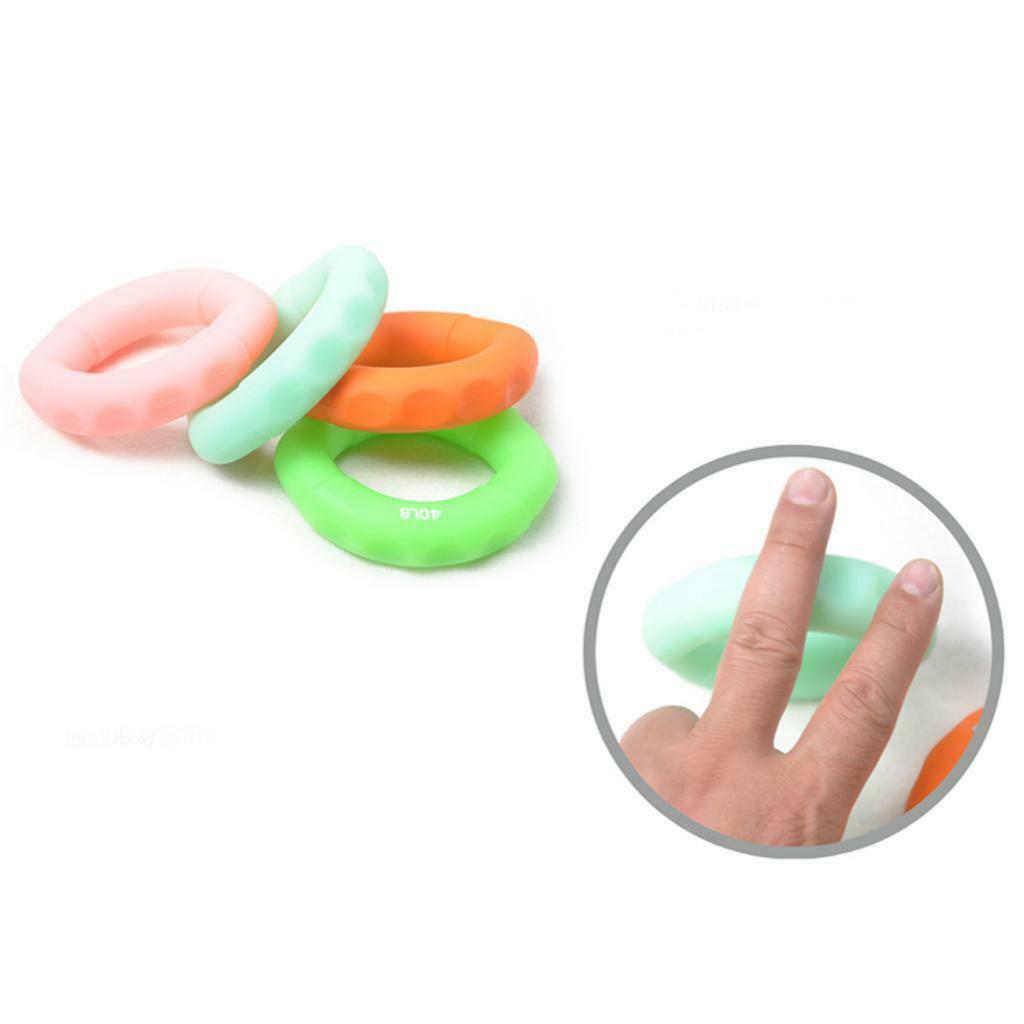 Silicone Hand Grip Gripper Ring Finger Exerciser Strength Trainer Black 80LB