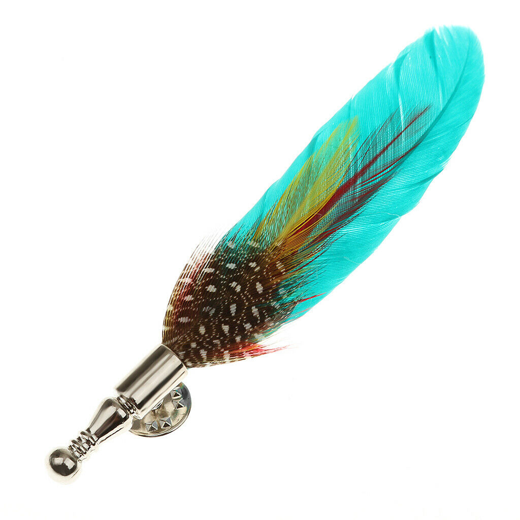 Women's Feather Brooch Pins Wedding Party DIY Bridegroom Bridal Decor Green