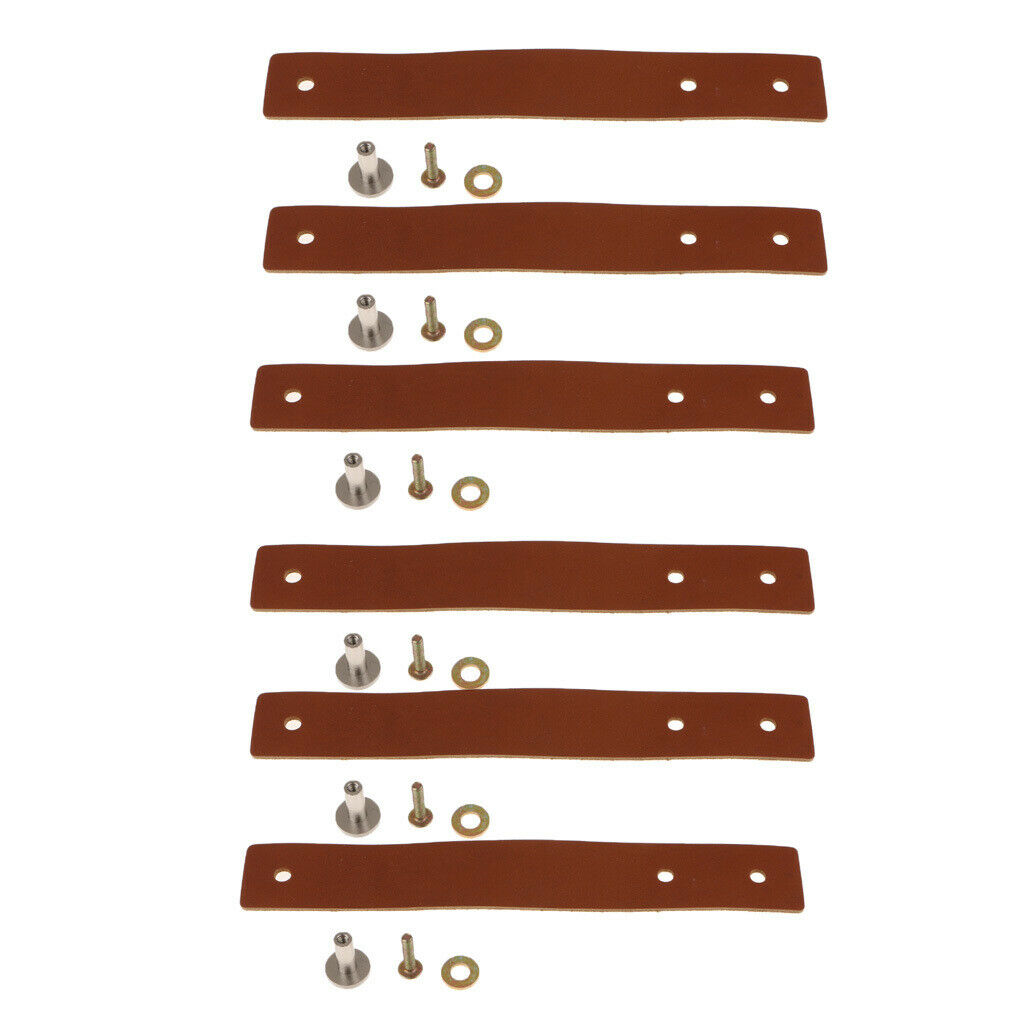 6x PU Leather Cabinet Pulls Drawer Dresser Closet Door Furniture Knob Handle