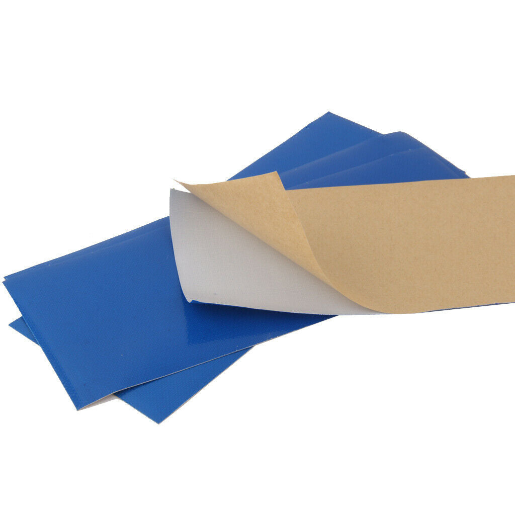 5x Blue Tent Repair Canvas Awning Sail Kites  Adhesive Patches Tape Kit