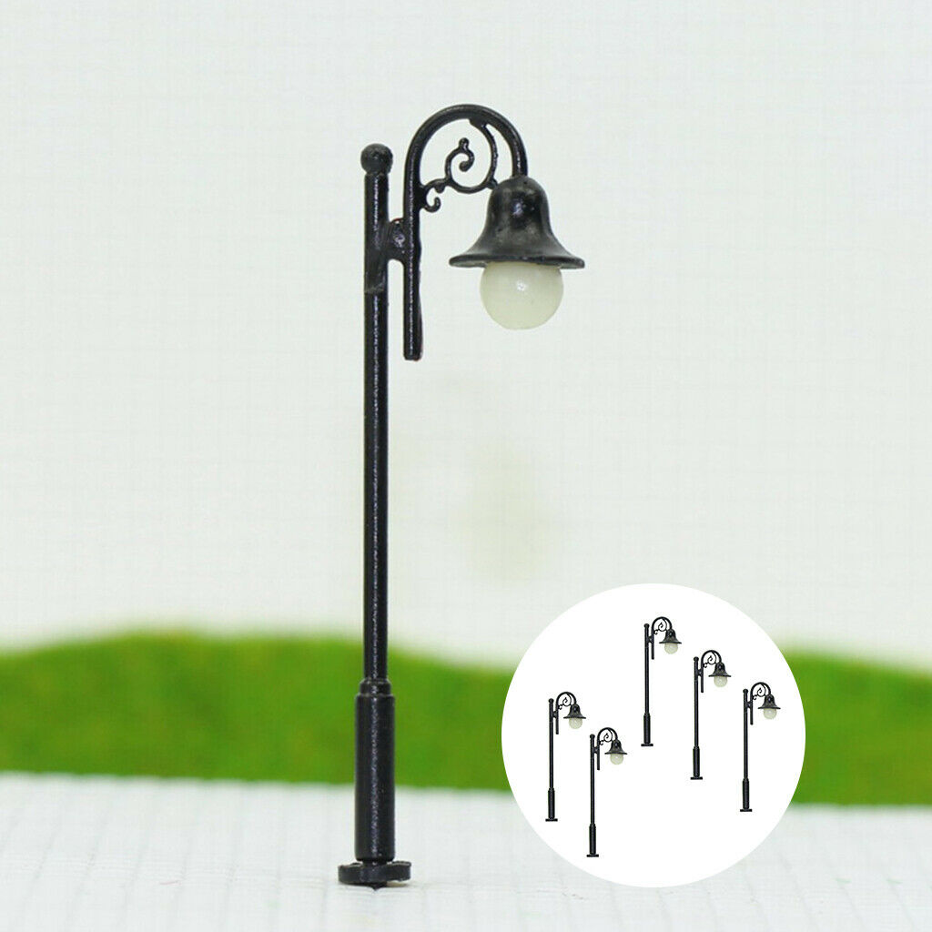 5pcs 1/87 HO Single Head Mini Micro Lights LEDs White Layout Decor 65mm