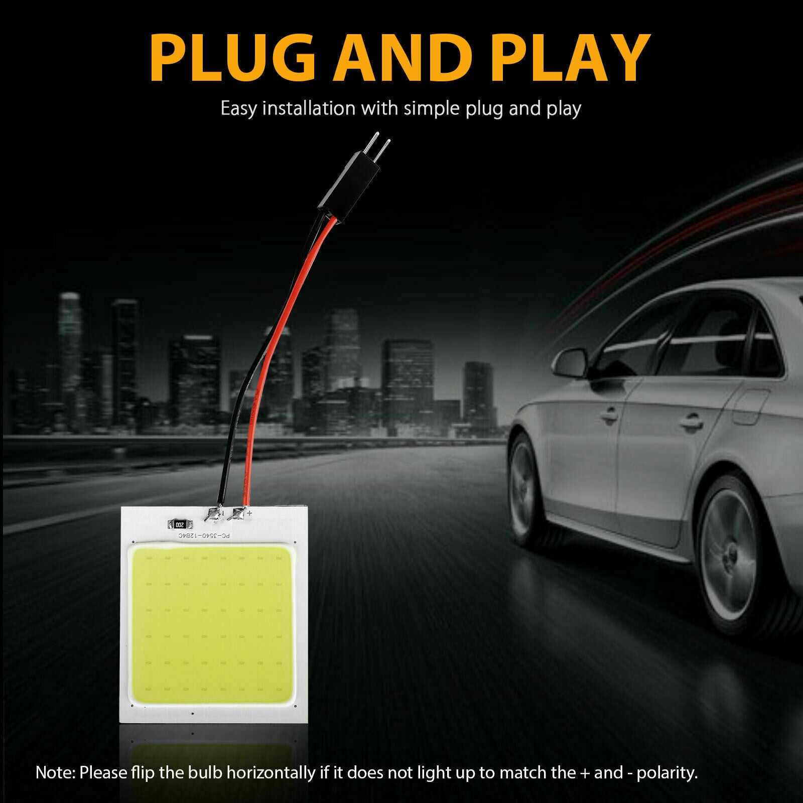 10pcs 48SMD COB White LED T10 BA9S Car Interior Panel Light Dome Map Lamp Bulbs
