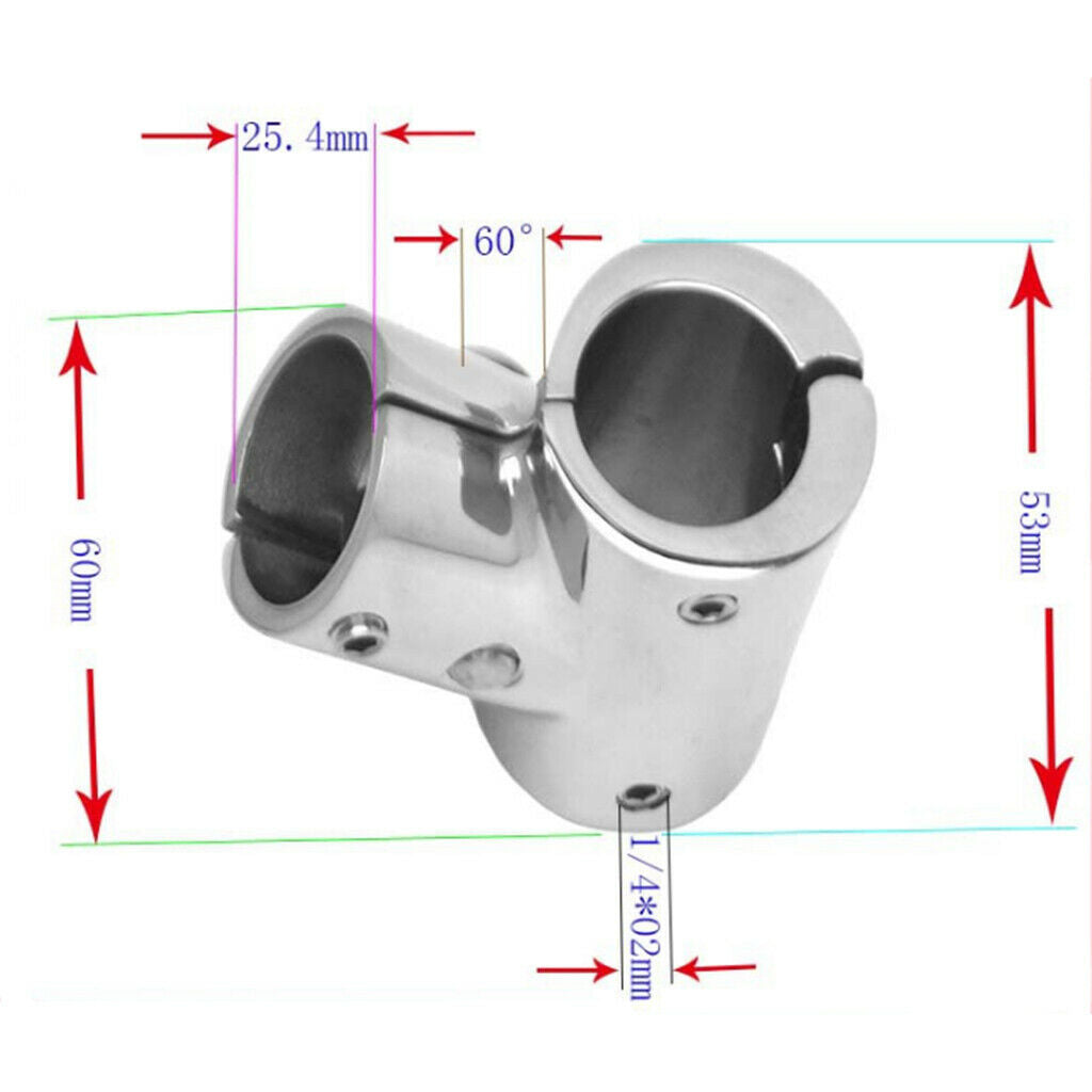Stainless steel boat handrail 1 inch boat handrail tee 60 degree hand rails