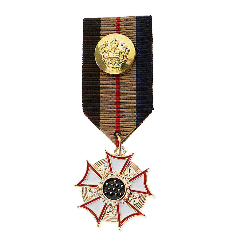 Prettyia 2pcs Geometric Pendant Medal Mens Uniform Badge Brooch Retro Fabrics