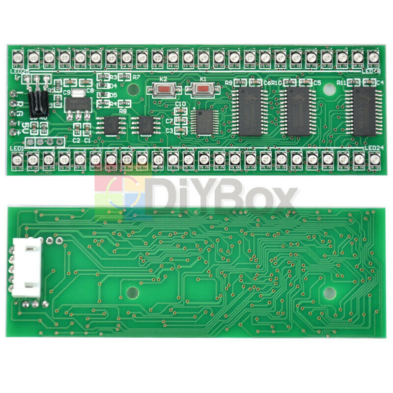 RGB 24 LED MCU Display Pattern Dual Channel Level Indicator Meter For Amplifier