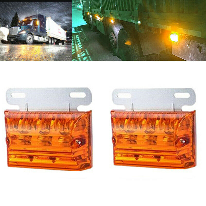 2PCS 12/24V DC 20 LED Marker Indicator Light Clearance Lamp Amber for Truck Boat