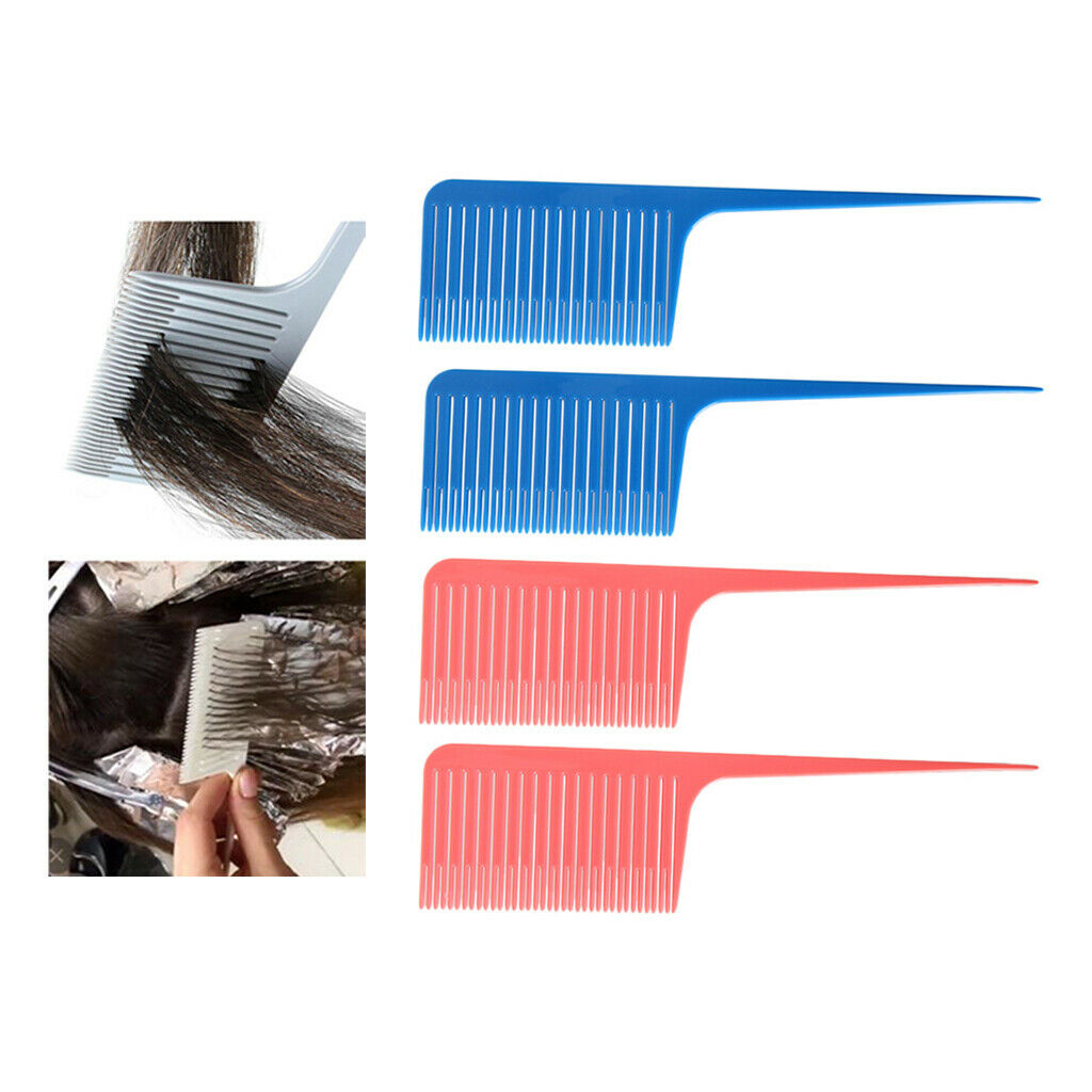 4 Pieces Plastic Weave Highlighting Foiling Hair Comb Highlight for Combs