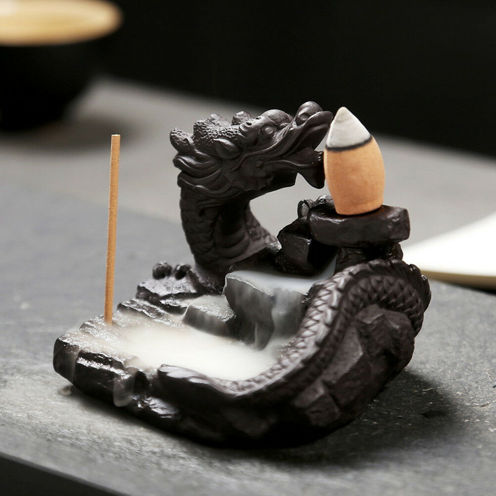 Dragon Incense Burners Smoke Back flow Best Cone Censer Stick Holder Home DeBDA