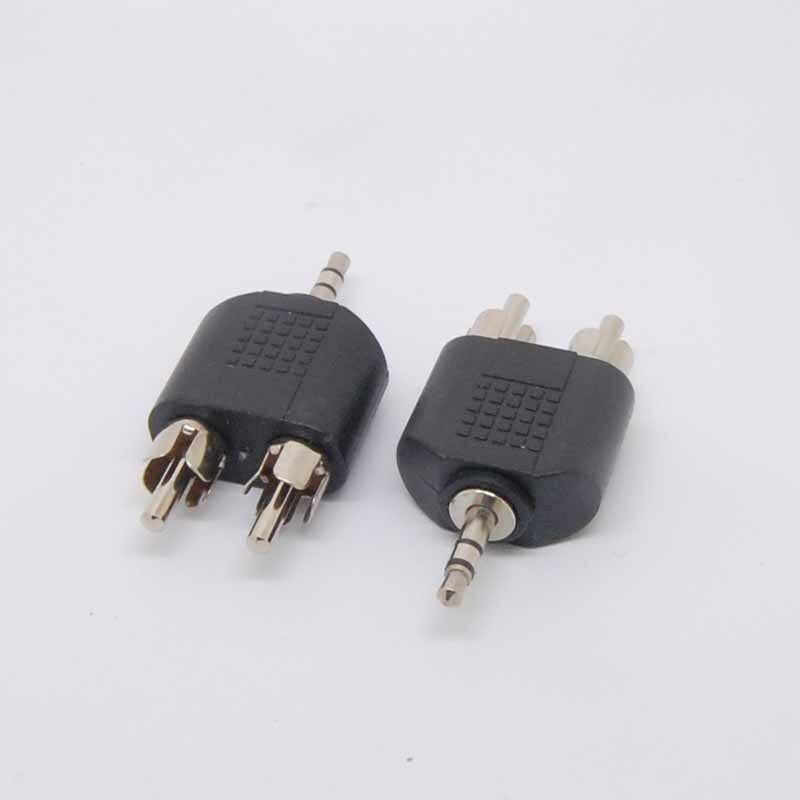 10pcs 3.5mm Stereo Plug Male to Dual RCA male converter Jacks M/F Adapter