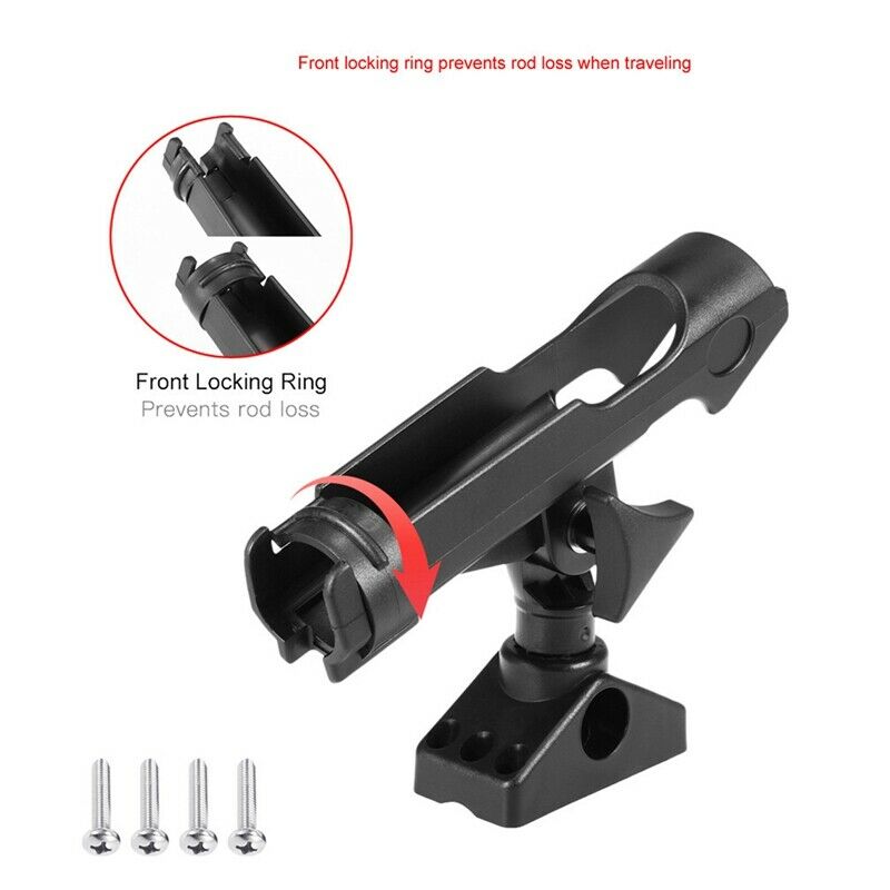 Rowing Boats Kayak 360 Degrees Rotatable ABS Fishing Rod Holder Adjustable FH6K3