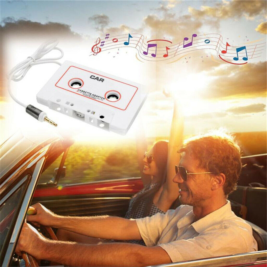 In Car White Cassette Adaptor Tape 3.5mm AUX Adapter For Mp3 IPod Phones