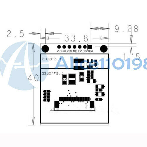 2PCS 1.5'' inch SPI OLED Display 262,144 Color LCD Module SSD135 for Arduino DIY