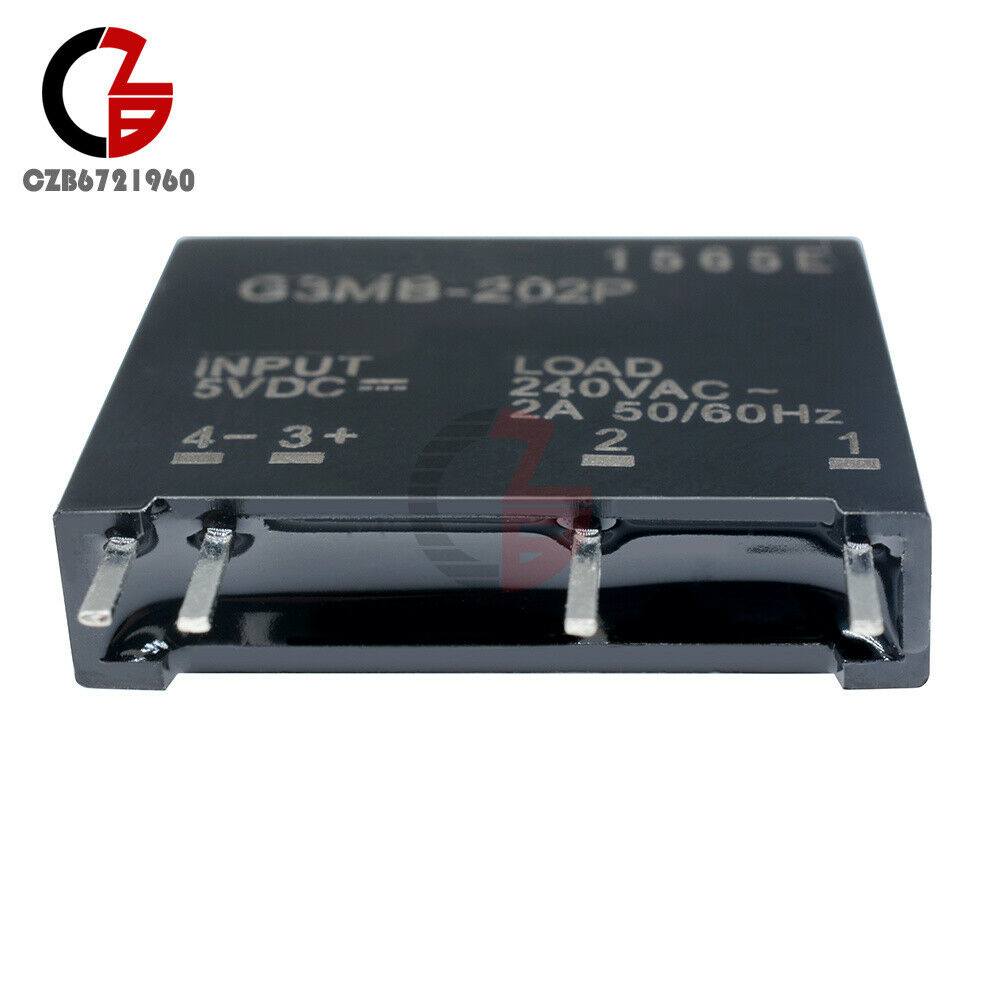 5PCS G3MB-202P DC-AC PCB SSR In DC 5V to Out AC 240V 2A Solid State Relay Module