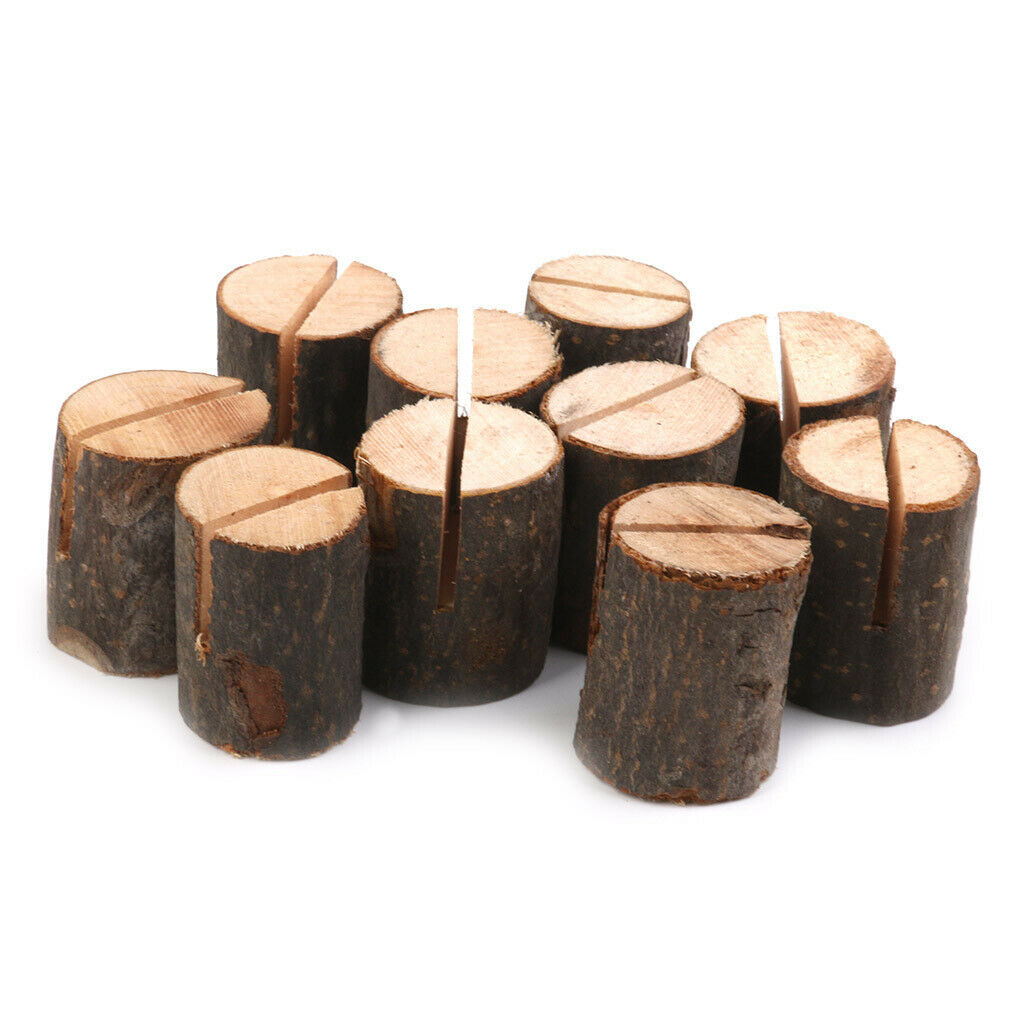 30Set Wooden Log Holder Table Number Rustic Birthday Party Baby Showers