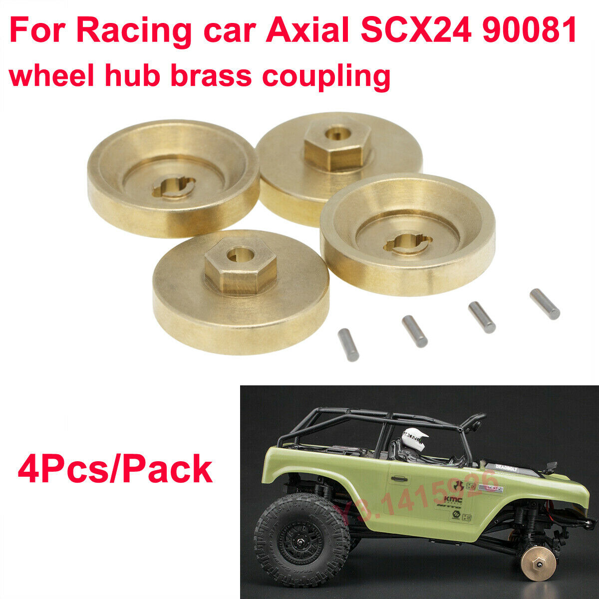 For Racing car Axial SCX24 90081 wheel hub brass coupling thicknes 4mm 4Pcs new
