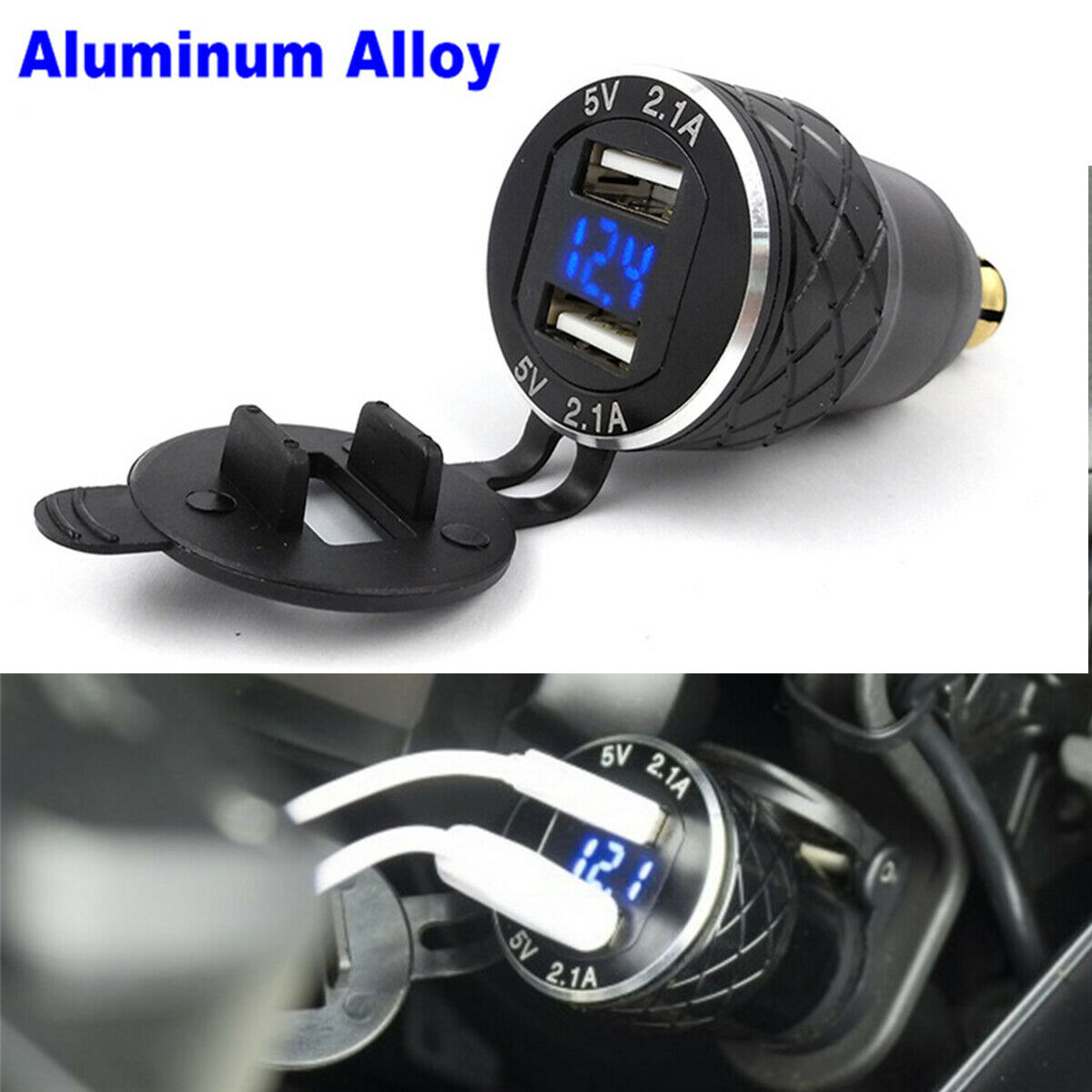 Metal 4.2A Motorcycle Dual USB Adapter fit Hella / DIN BMW F800/F65 /F700/R1200