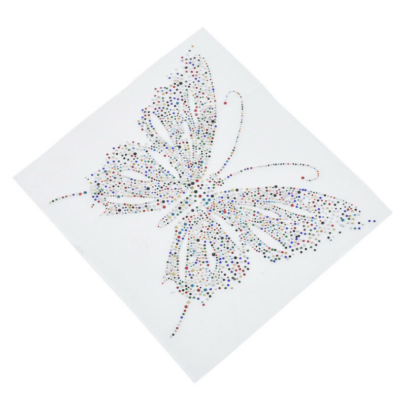 Fashion Butterfly Rhinestone Iron on Transfer Embellishment Sewing Supply 1 Pc