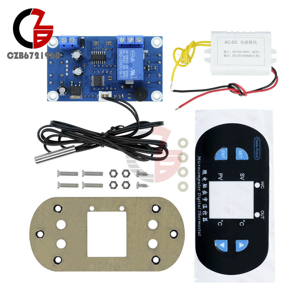 AC110V/220V 10A Red+Blue LED W1308 Thermostat Temperature Controller Sensor
