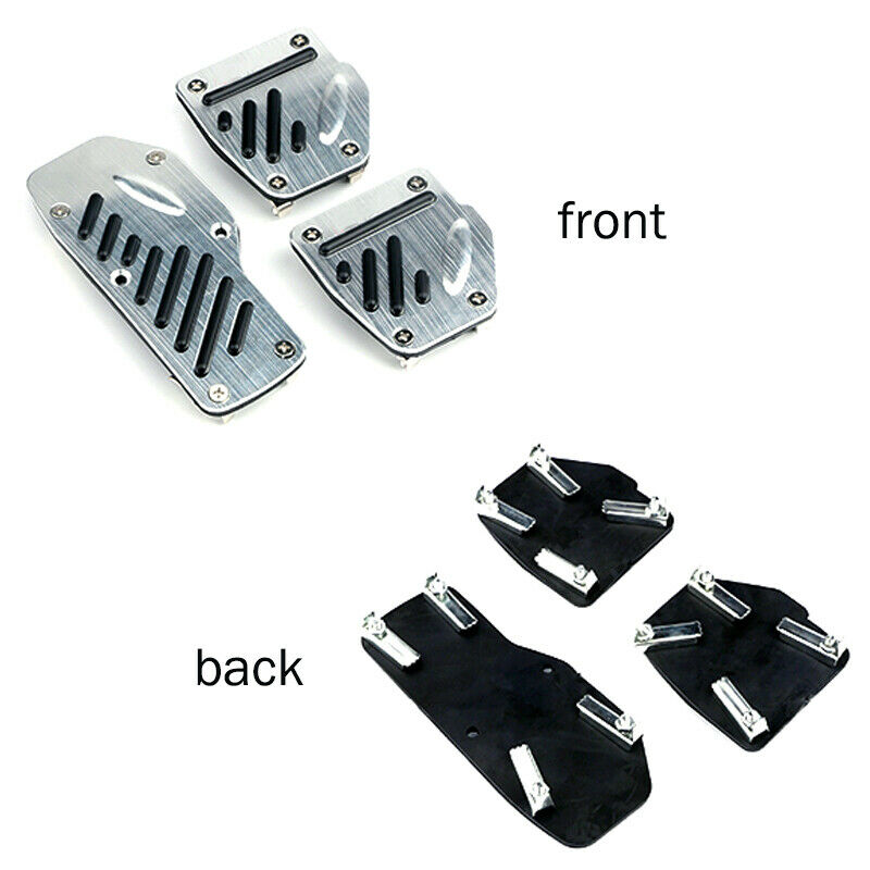 3PCS Non-slip Aluminum Accelerator Pedal Foot Pedals Pad Cover For Brake Clutch