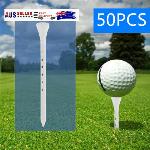 50PCS Professional Golf Tees 83mm White Golf Wood Tee Scale Golf TeesA FnH SJ
