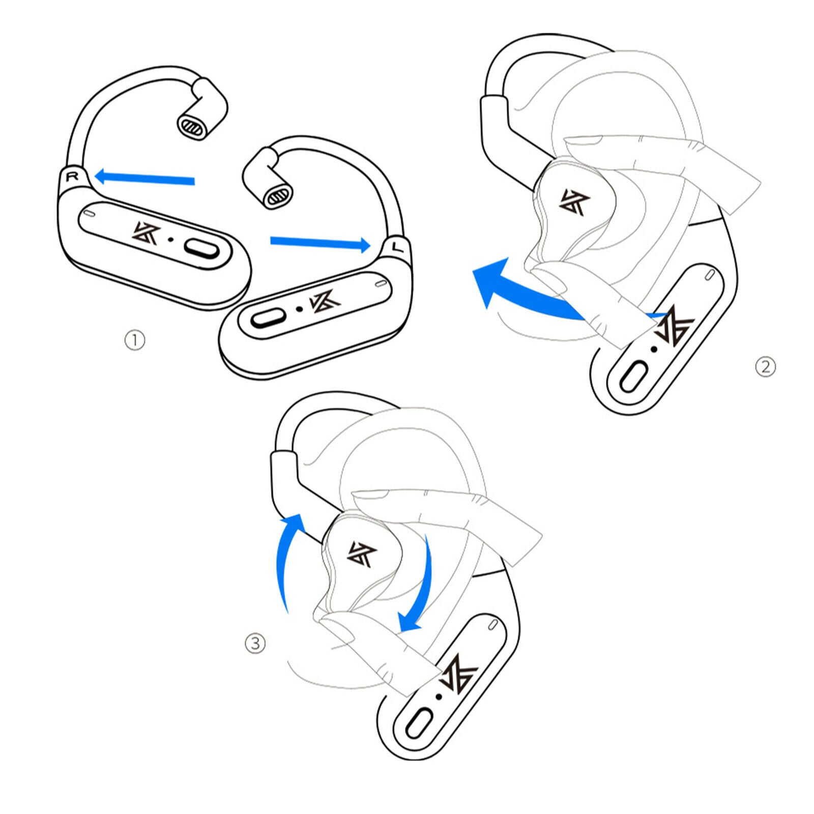 Bluetooth 5.2 Ear Hook Compatible with 0.75/0.78mm Pin Earphones For KZ C Pin