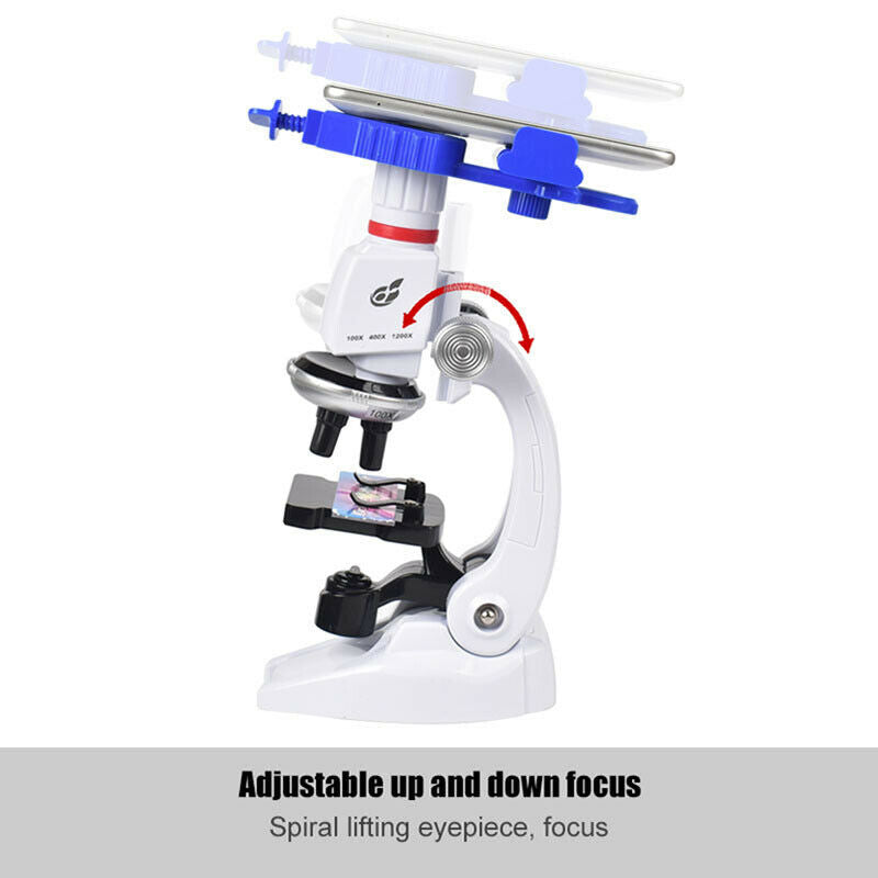 100X 400X 1200X Microscope Compound LED Student Science Lab LIN